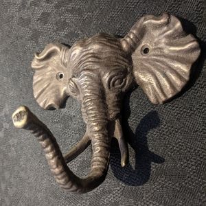 Elephant Coat Hook vintage brass
